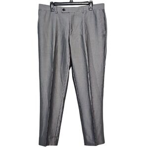 Giorgio Fiorelli Mens Silver Gray Slacks Dress Tailored Pant 36x30